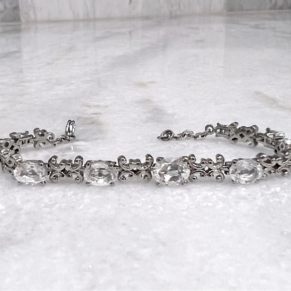 White Topaz Silver Bracelet - Picture 8 of 11
